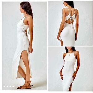 LSPACE RENATA RIBBED MAXI DRESS SIZE SMALL IN CREAM NWT